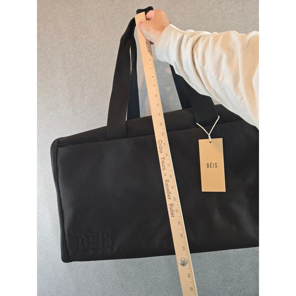 BEIS The Garment Duffle Bag Unisex Black 2-in-1 Travel Weekender NEW NWT